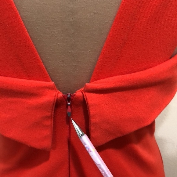 NICHOLAS Halter Cross Formal Dress Size Red Maxi - Picture 6 of 14